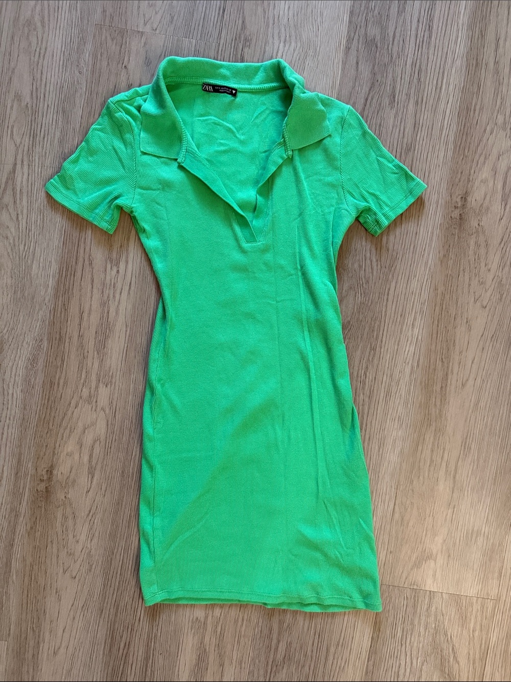 Zara Bright Green Polo Mini Dress